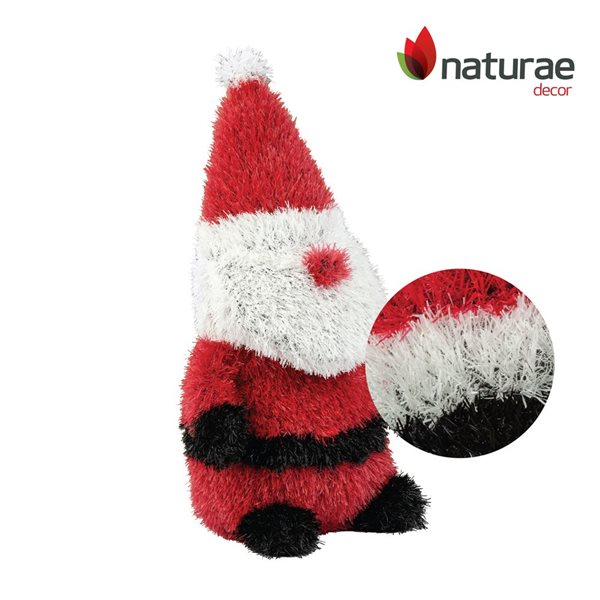 naturae decor 20-in H Black/White/Red Outdoor Holiday Figurine - Santa Clause