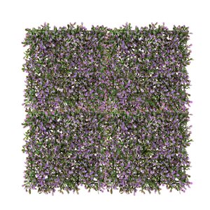 Panneaux de feuillage de lavande artificiel de naturae decor 20 x 20 po PE vert et mauve , 12/pqt