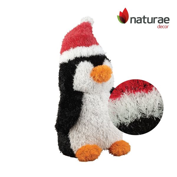 naturae decor 25-in H Black/White/Red Outdoor Holiday Figurine - Penguin