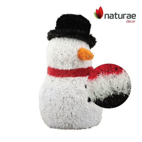 naturae decor 23-in H Black/White/Red Outdoor Holiday Figurine - Snowman