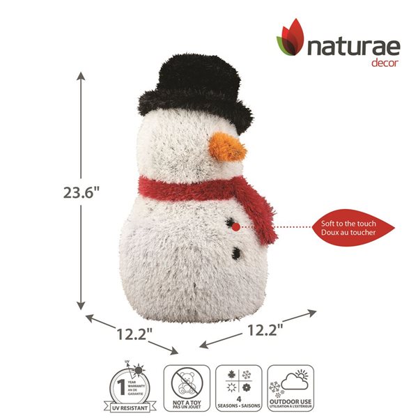 naturae decor 23-in H Black/White/Red Outdoor Holiday Figurine - Snowman