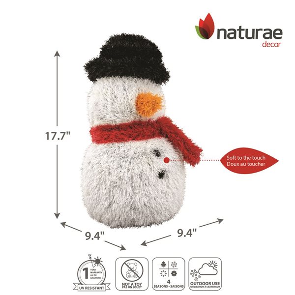 naturae decor 17-in H Black/White/Red Outdoor Holiday Figurine - Snowman