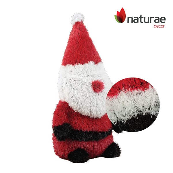 naturae decor 25-in H Black/White/Red Outdoor Holiday Figurine - Santa Clause