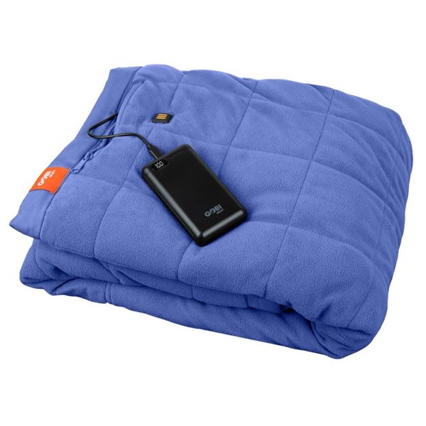 GOBI HEAT Zen Stream Blue 50-in x 70-in 12 Volt Heated Blanket