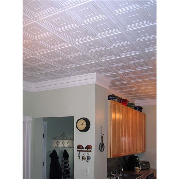 Tuiles de plafond suspendu Jackson de Ceilume 2 x 2 pi blanc, 10/pqt