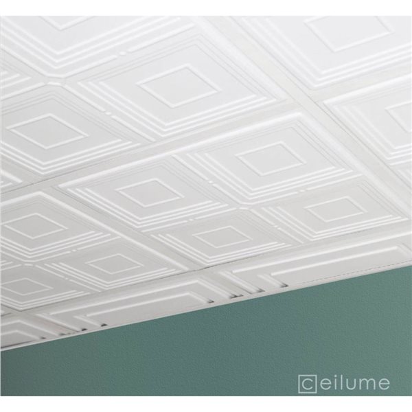 Tuiles de plafond suspendu Jackson de Ceilume 2 x 2 pi blanc, 10/pqt