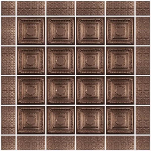 Tuiles de plafond suspendu Empire de Ceilume 2 x 2 pi bronze, 10/pqt