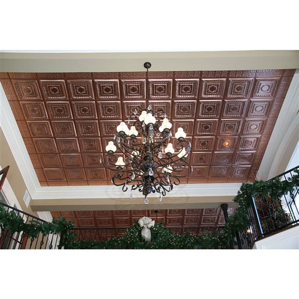 Ceilume Empire 2 x 2-ft Copper Suspended Lay-in Ceiling Tiles - 10/Pk