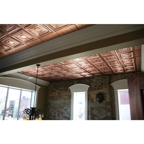 Ceilume Empire 2 x 2-ft Copper Suspended Lay-in Ceiling Tiles - 10/Pk