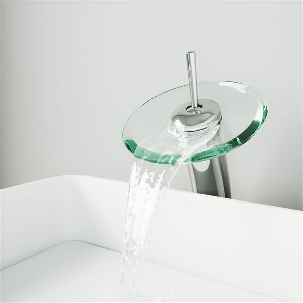 VIGO Chrome Single Hole Single-Handle Vessel Waterfall Bathroom Faucet