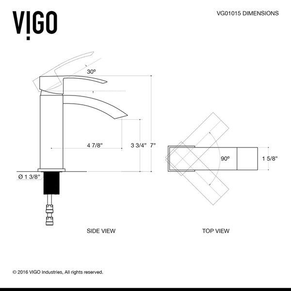 VIGO Satro Brushed Nickel Single Hole Single-Handle Waterfall Bathroom Faucet