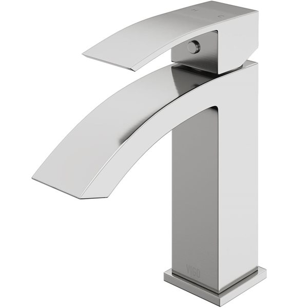 VIGO Satro Brushed Nickel Single Hole Single-Handle Waterfall Bathroom Faucet