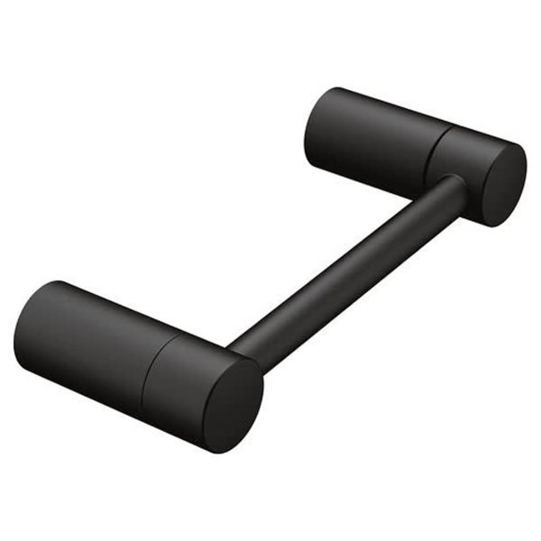 MOEN Align Matte Black Metal Wall-Mount Pivoting Toilet Paper Holder