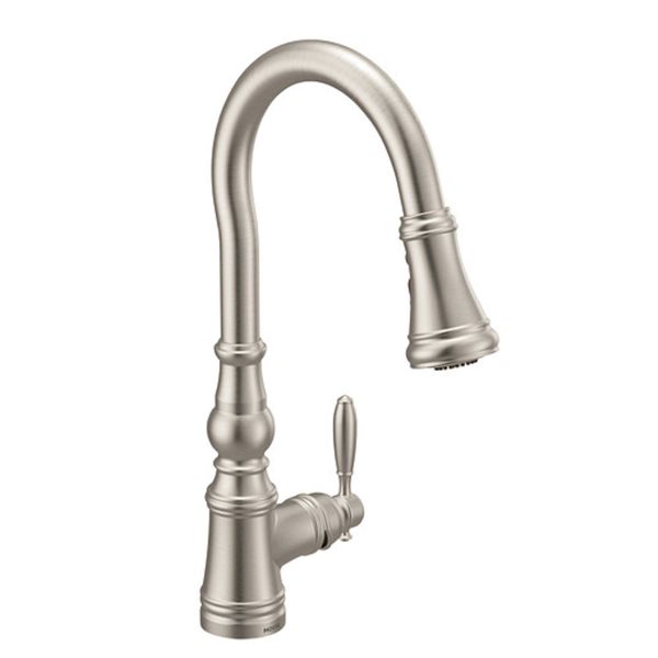 MOEN Weymount Stainless Steel 1-Handle High-Arc Pull-Down Kitchen Faucet