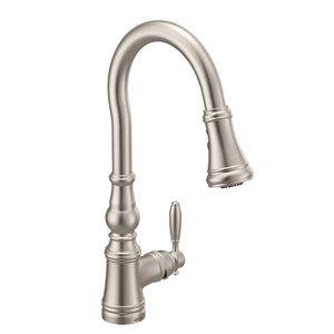 MOEN Weymount Stainless Steel 1-Handle High-Arc Pull-Down Kitchen Faucet