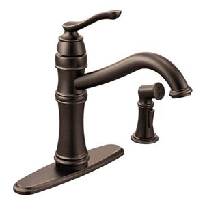 MOEN Belfield Oil-Rubbed Bronze 1-Handle Standard Kitchen Faucet  w/ Side Handspray