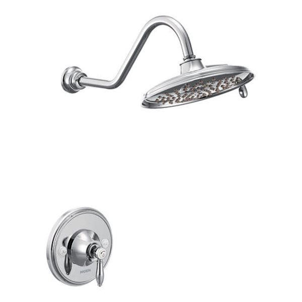 MOEN Weymouth Single-Handle 2-Spray Bathroom Shower Faucet Set w/ Rain Shower Head