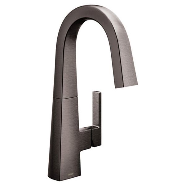 MOEN Nio Black Stainless 1-Handle Deck-Mount High-Arc Kitchen Faucet