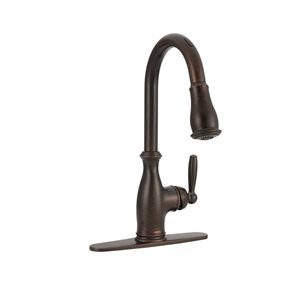 MOEN Brantford Oil-Rubbed Bronze Smart 1-Handle High-Arc Pull-Down Kitchen Faucet