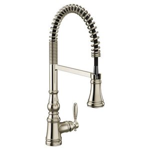 MOEN Weymount Polished Nickel Single-Handle Pull-Down Sprayer Kitchen Faucet