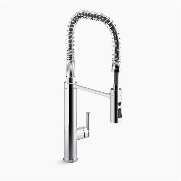 KOHLER Purist Brushed Bronze Semi-Professional Kitchen Sink Faucet w/ 3-Function Sprayhead