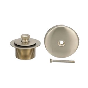 MOEN Trousse de vidange de baignoire et de douche Push-N-Lock avec filetage 1 1/2 po en nickel brossé
