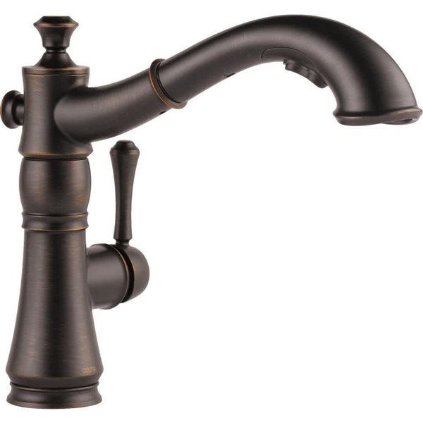 DELTA Cassidy Venetian Bronze Single-Handle Mid-Arc Pull-Out Sprayer Kitchen Faucet