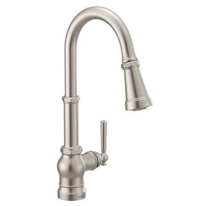 MOEN Paterson Spot Resist Stainless 1-Handle 1-Hole Deck-Mounted Pull-Down Kitchen Faucet