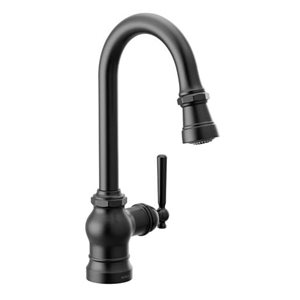 MOEN Paterson Matte Black 1-Handle 1-Hole Deck-Mounted Pull-Down Kitchen Faucet