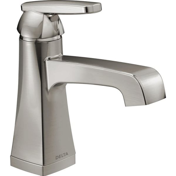 DELTA Ashlyn Stainless Steel Deck-Mount Single Handle Bathroom Faucet w/ Drain Included