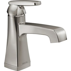 DELTA Ashlyn Stainless Steel Deck-Mount Single Handle Bathroom Faucet w/ Drain Included