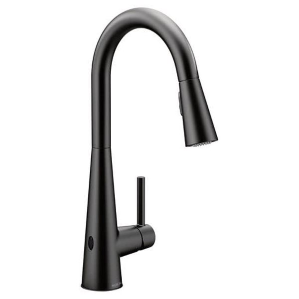 MOEN Sleek Matte Black Touchless 1-Handle High-Arc Pull-Down Kitchen Faucet