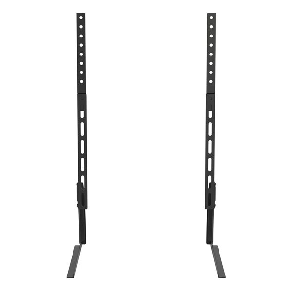 CorLiving Black Heavy-Duty Metal Freestanding Dual TV Base Stands - Up to 70-in