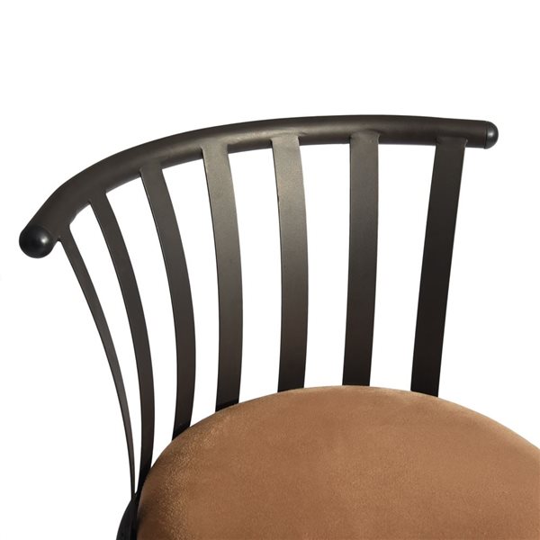 Tabouret de comptoir pivotant réglable Homy Casa cadre métal noir/coussin brun, hauteur de 24 ou 29 po, ensemble de 2