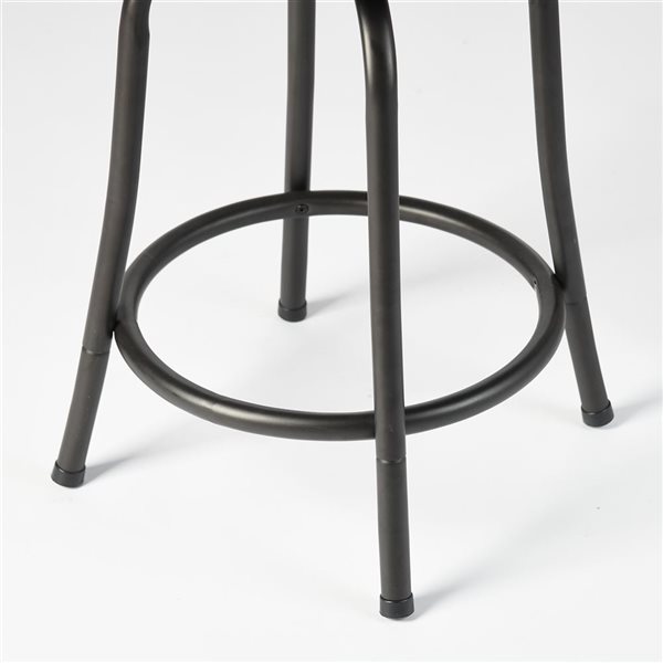 Tabouret de comptoir pivotant réglable Homy Casa cadre métal noir/coussin brun, hauteur de 24 ou 29 po, ensemble de 2