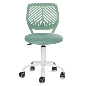 Homy Casa Teens Adjustable Mesh Upholstered Swivel Student Kid Study Desk Task Chair w/ Lumbar Support - Green