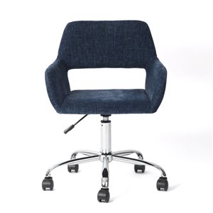 Homy Casa Blue Velvet Height Adjustable Swivel Desk Chair on Wheels 
