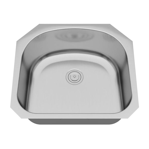 Blue Ocean 23 1/4-in 16-Gauge Stainless Steel Undermount Kitchen Sink with Strainer