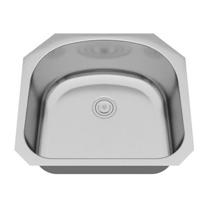 Blue Ocean 23 1/4-in 16-Gauge Stainless Steel Undermount Kitchen Sink with Strainer