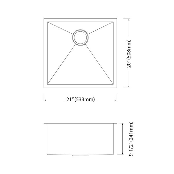 Blue Ocean 21-in 16-Gauge Stainless Steel Undermount Kitchen Sink w/ Grid and Strainer