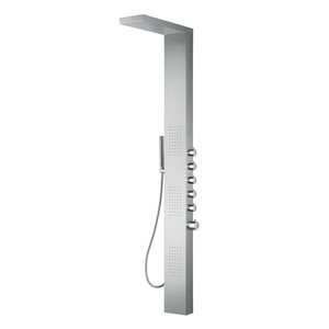 Blue Ocean 63-in Stainless Steel Thermostatic Shower Panel w/ Rainfall Shower Head and Body Nozzles