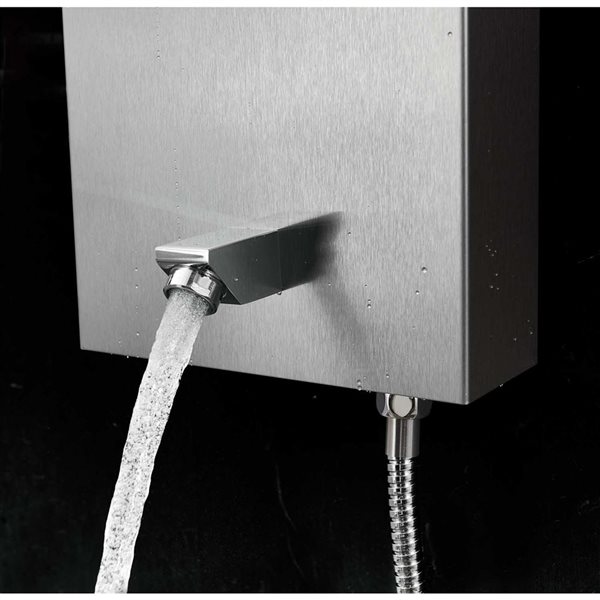 Blue Ocean 59-in Stainless Steel Thermostatic Shower Panel w/ Rainfall Shower Head and Body Nozzles