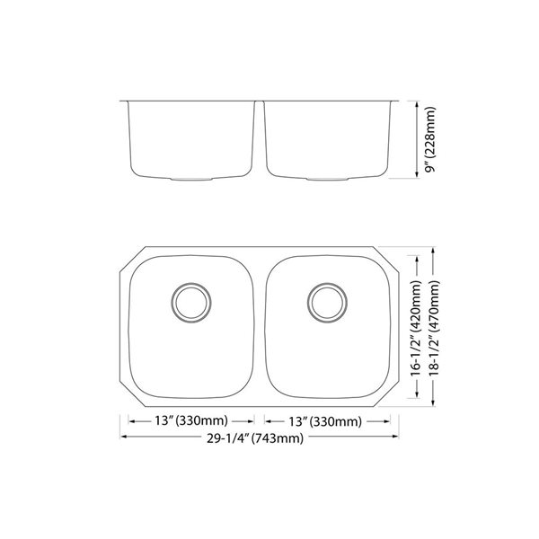 Blue Ocean 32 1/4-in 16-Gauge Stainless Steel Undermount Kitchen Sink with Strainer