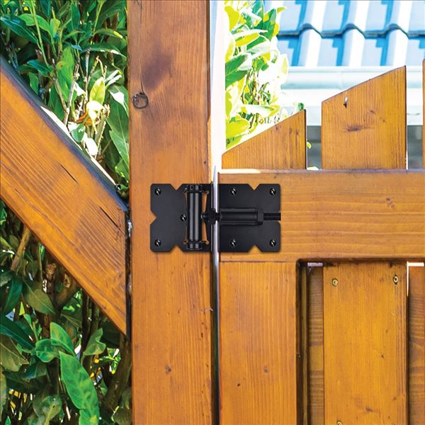 Nuvo Iron Galvanized Steel Heavy Duty Self Closing Adjustable Gate Hinges