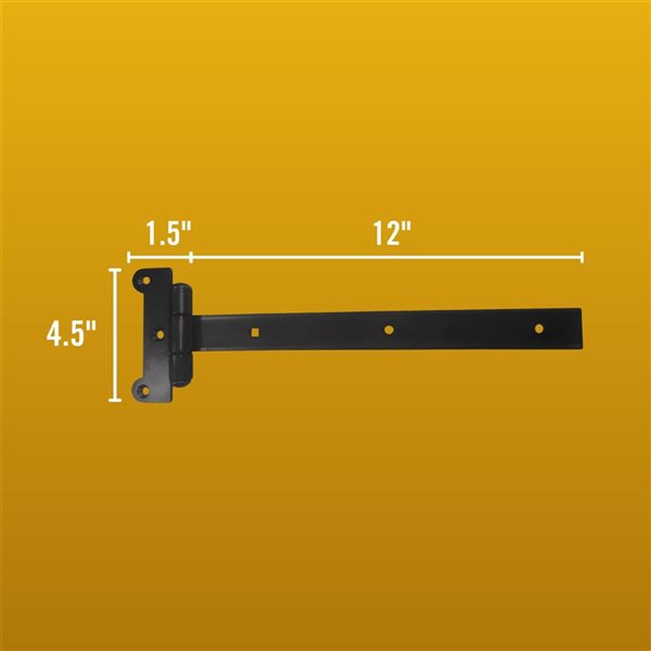 Nuvo Iron Heavy Duty 12-in Galvanized Steel Strap Hinges