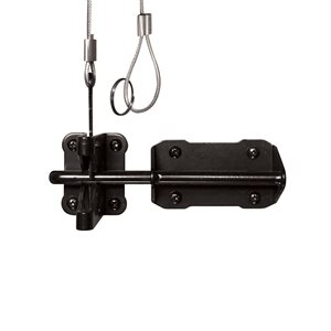 Nuvo Iron Black Galvanized Steel Heavy Duty Latch And Catch With Cable And Ring