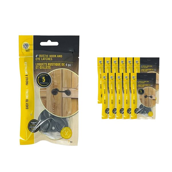 Nuvo Iron 4-in Galvanized Steel Rustic Hook And Eye Latches