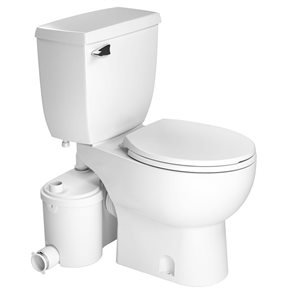 Toilette SaniBest Pro de SFA Saniflo à jupe avec cuvette ronde et réservoir isolé, blanc