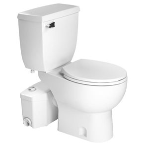 Toilette Sani3 de SFA Saniflo à jupe avec cuvette allongée et réservoir isolé, blanc