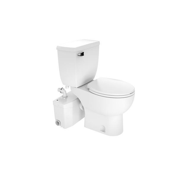 Toilette Saniplus Pro de SFA Saniflo à jupe avec cuvette ronde et réservoir isolé, blanc